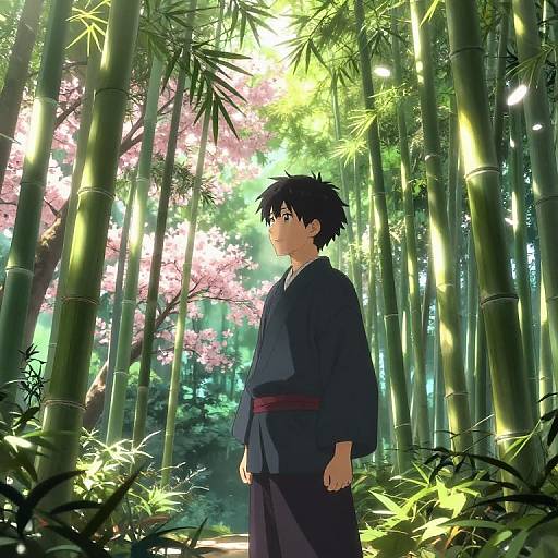 Serene Anime Forest Scene