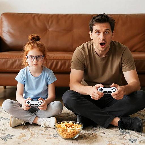Father and Daughter Gaming Moment