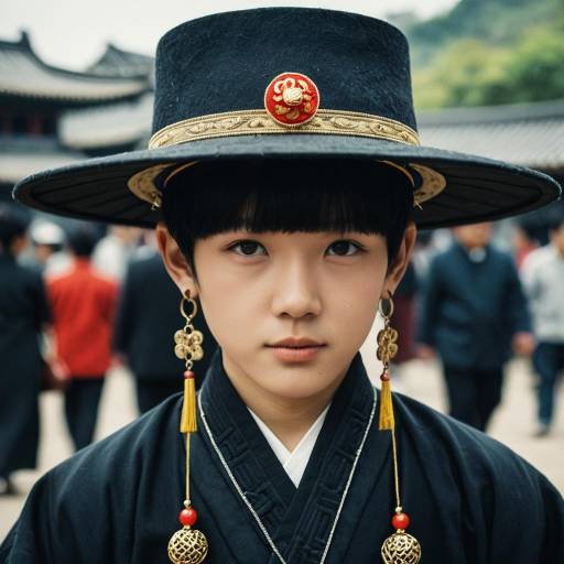 Young Man in Traditional Chinese Angus Costume