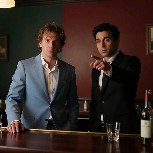 Evening Bar Scene with Two Men