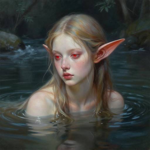 Digital Renaissance Cyborg Nymph Portrait