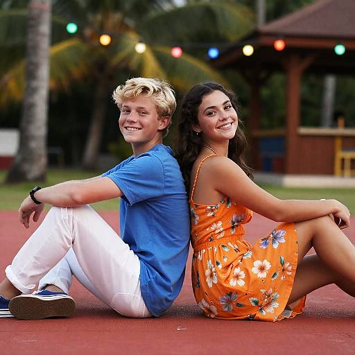 Tropical Couple in Relaxed Pose