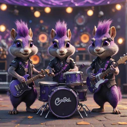 Squirrels Rocking Out on Carnival Stage Squirrels Rocking Out on Carnival Stage
