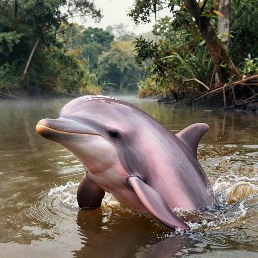 Graceful Pink River Dolphin Portrait