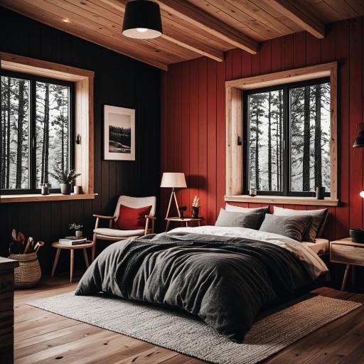 Rustic Scandinavian Cabin Bedroom Retreat