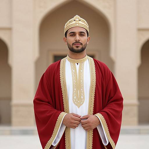 Arabian Folk Hero in Regal Attire