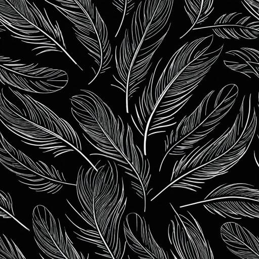 Graphic Novel Style Phoenix Feathers Pattern