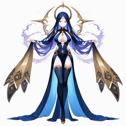 Enchantress in Lavender and Azure Elegance