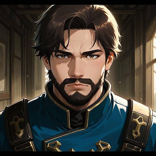 Arcane-Style Armored Young Man Portrait