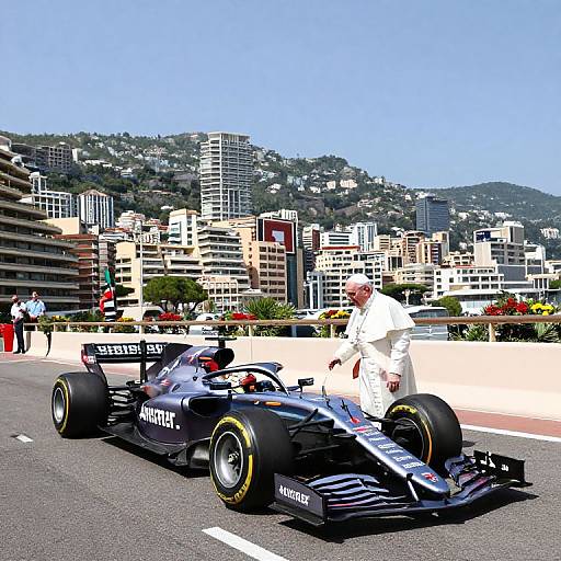 Pope Francis in Race Suit Monaco