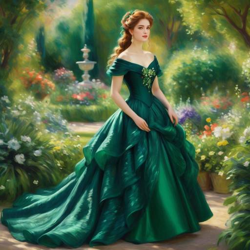 Elegant Woman in Vibrant Garden Scene Elegant Woman in Vibrant Garden Scene