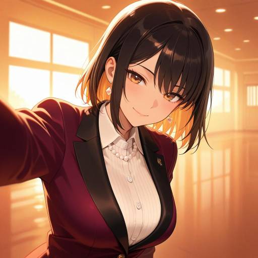 Elegant Dark-Haired Woman in Velvet Blazer Elegant Dark-Haired Woman in Velvet Blazer