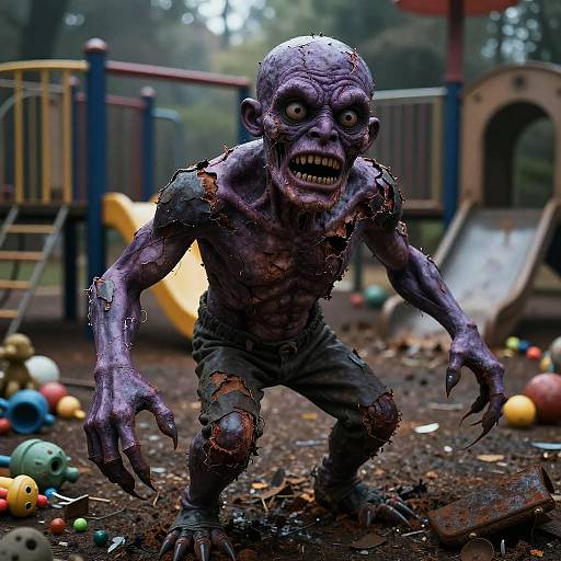 Dystopian Monstrous Barney Horror