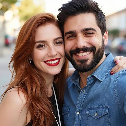 Cheerful Smiling Couple Selfie