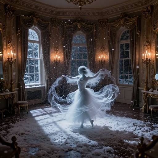Ethereal Specter in Victorian Ballroom