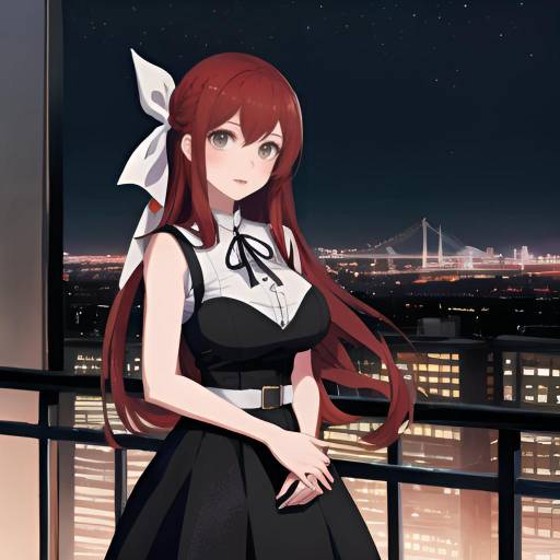 Nighttime Aesthetic Anime Portrait of Kurisu