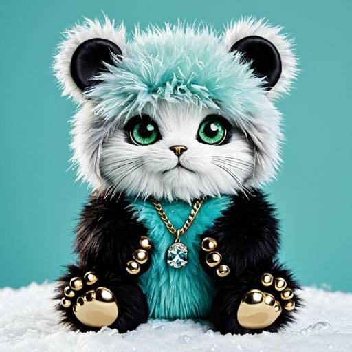 Fluffy Fantasy Creature with Crystal Accents Fluffy Fantasy Creature with Crystal Accents