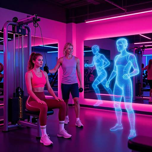 Retro-Futuristic Neon Workout Studio