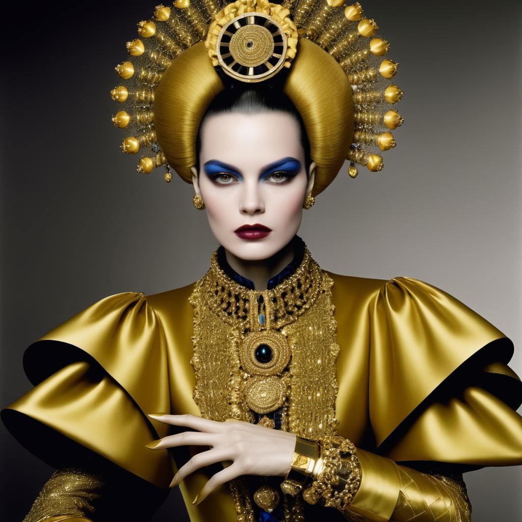 Regal Avant-Garde Fashion Portrait