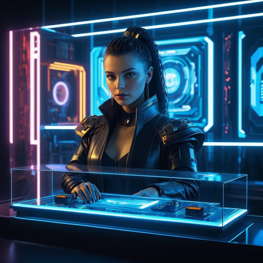 Futuristic Cyberpunk Portrait of a Woman