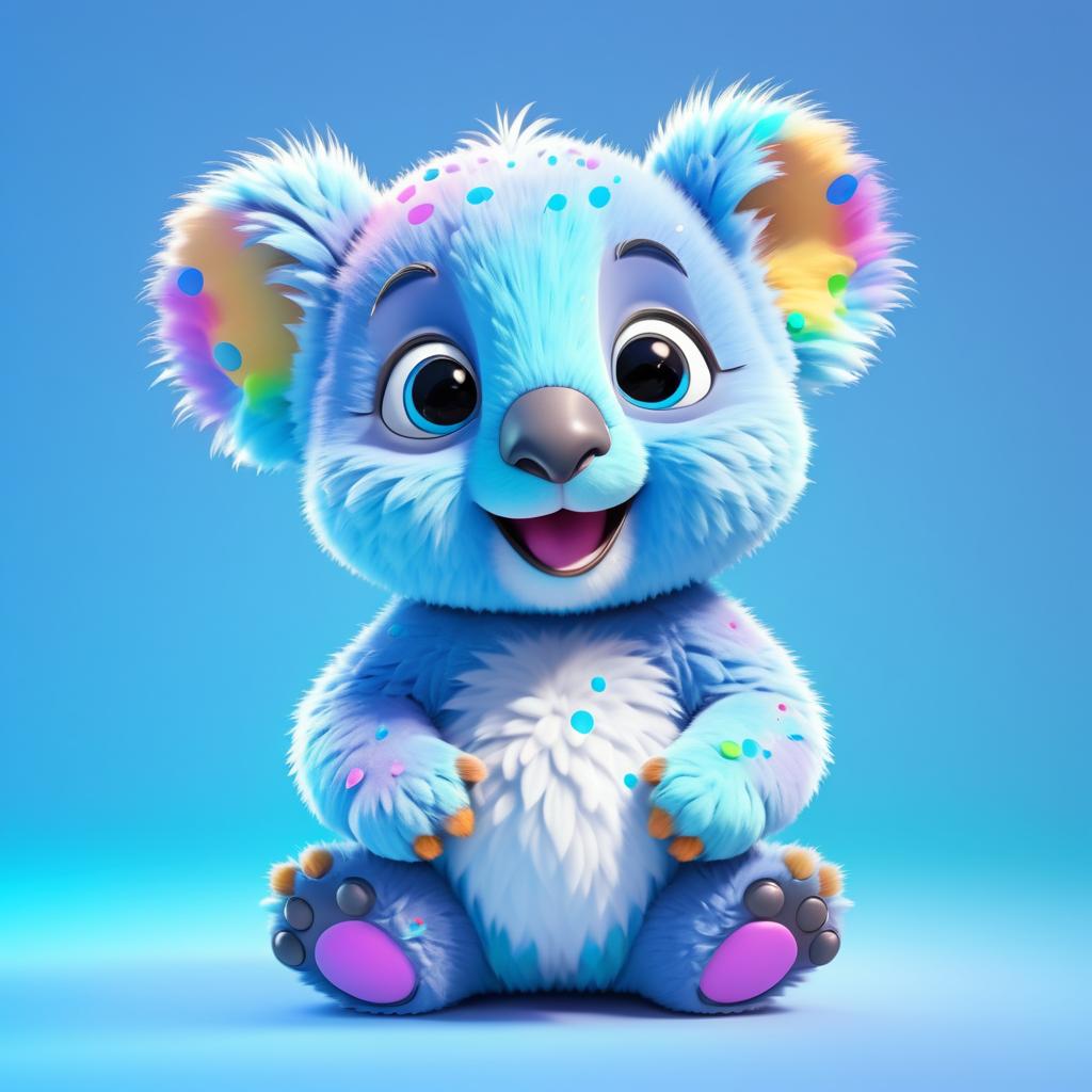 Adorable 3D Baby Koala in Pixar Style