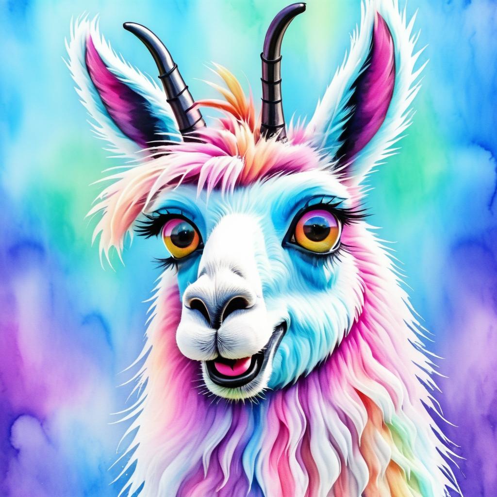 Whimsical Llama Spreading Love and Laughter