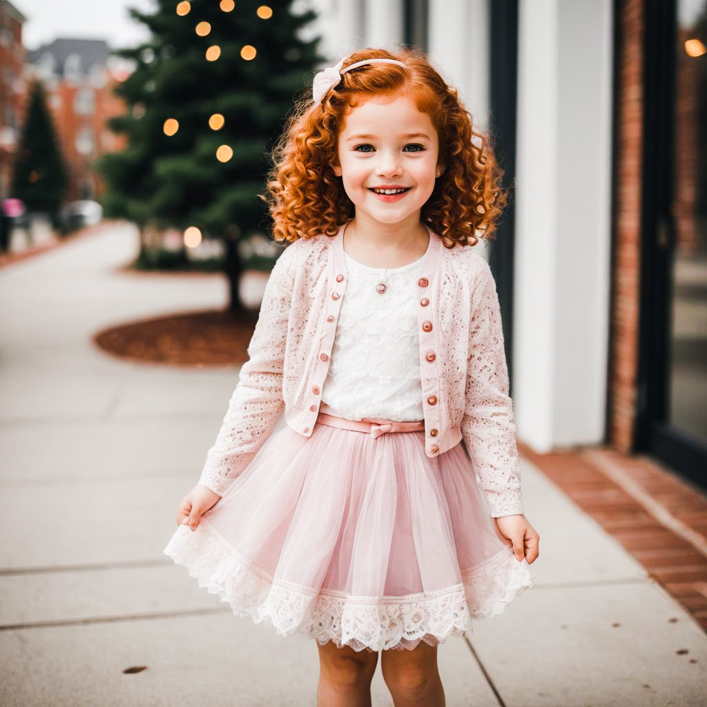 Festive Young Girl in Holiday Attire