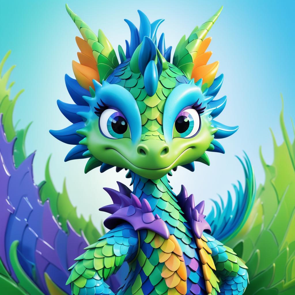 Whimsical Dragon Character Design Art