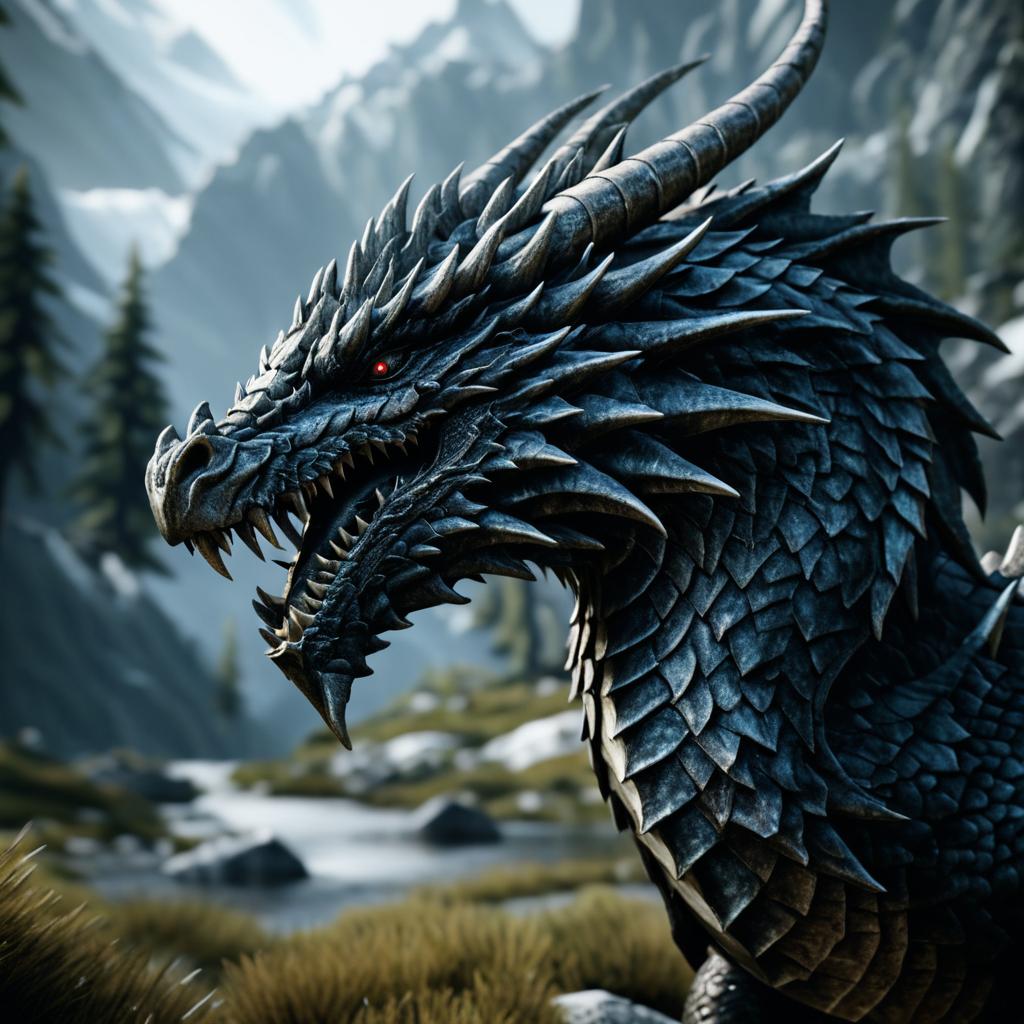 Ultra-Realistic Skyrim Dragon in 4K