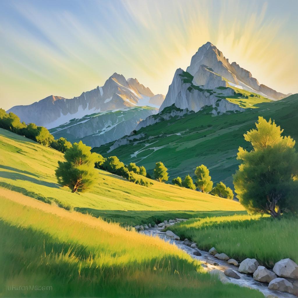 Serene Impressionist Pyrenean Landscape