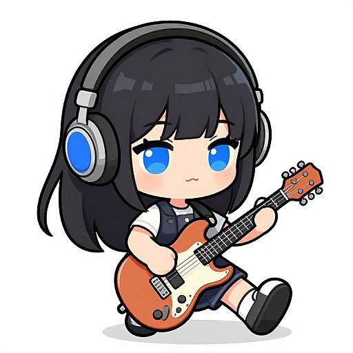 Chibi E-Girl Jamming to Music