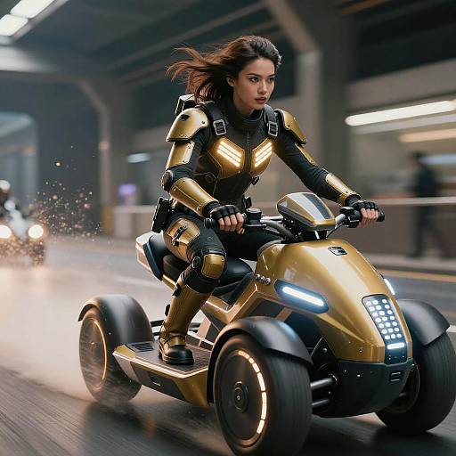 Ultra-Realistic Interstellar Courier on Hoverbike