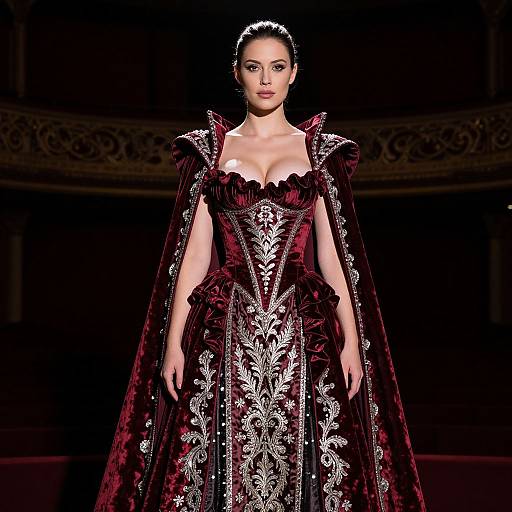 Elegant Woman in Theatrical Opera Costume