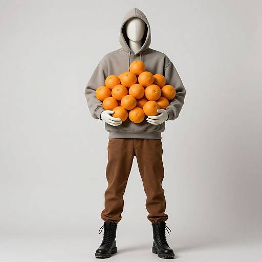 Mannequin Holding Oranges Fashion