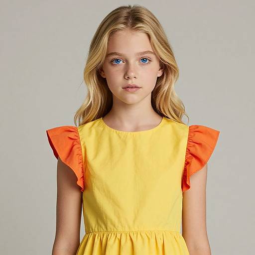 Blonde Girl in Yellow Dress