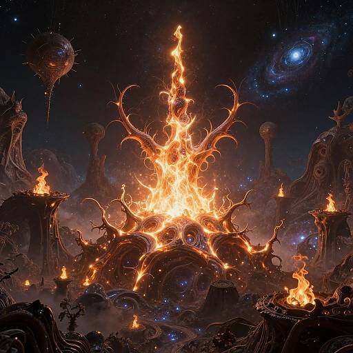 Bioluminescent Cosmic Abyss Landscape