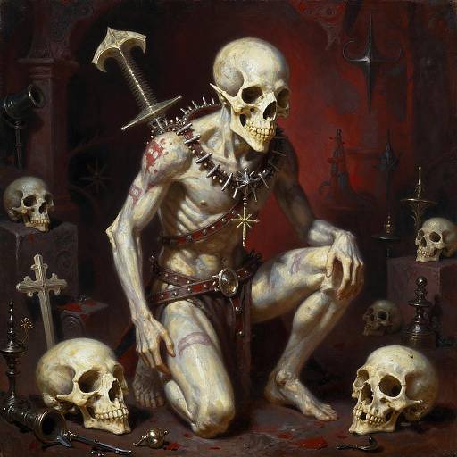 Eldritch Bone Collector in Haunted Crypt