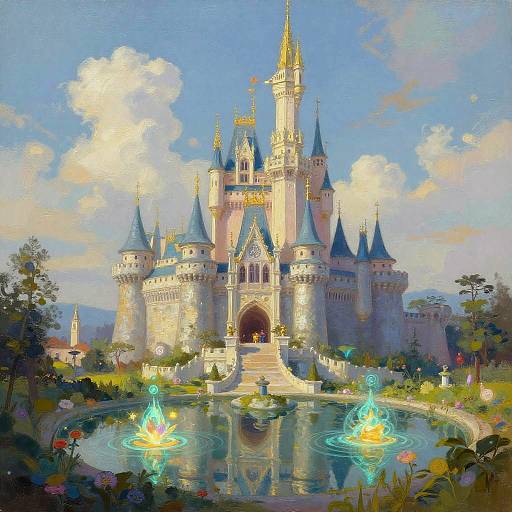Luminescent Fantasy Castle Landscape