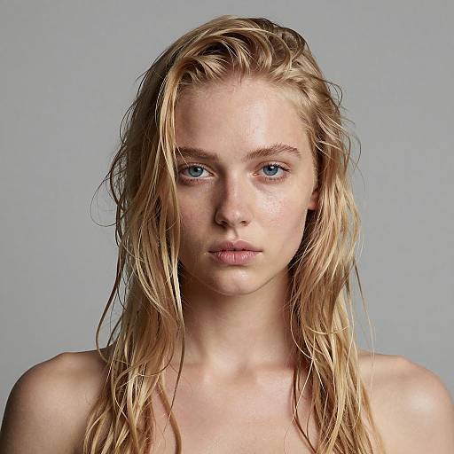 Gaze of a Wet-Haired Beauty