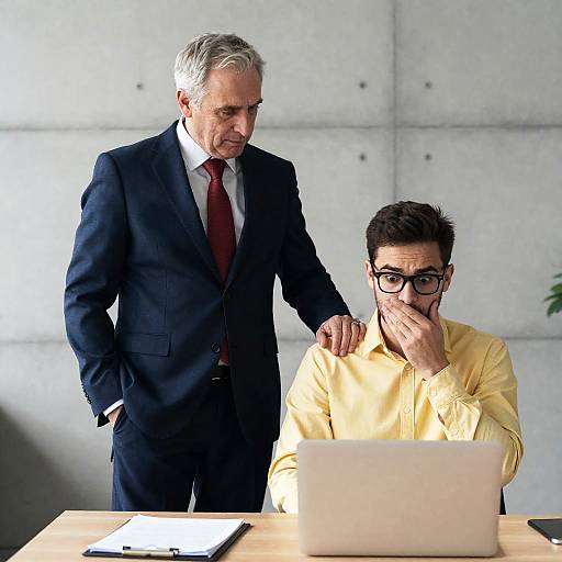 Office Interaction Between Two Men