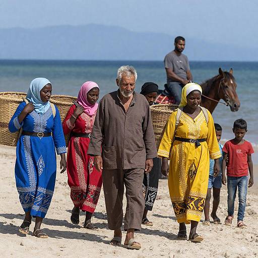 Colorful Beach Gathering Under the Sun