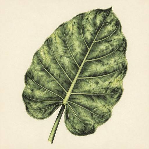 Vintage Botanical Etching of Banana Leaf