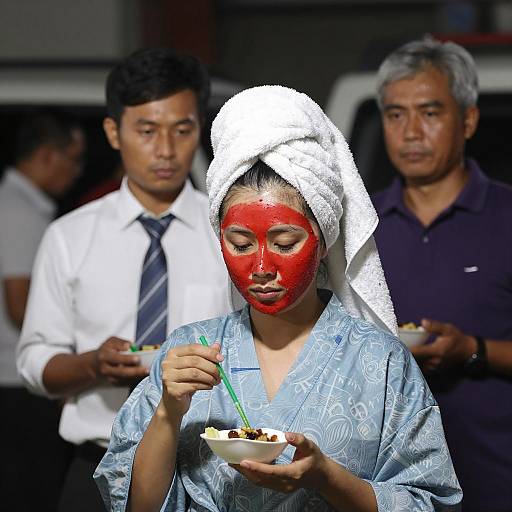 Intense Moment in a Dim Room