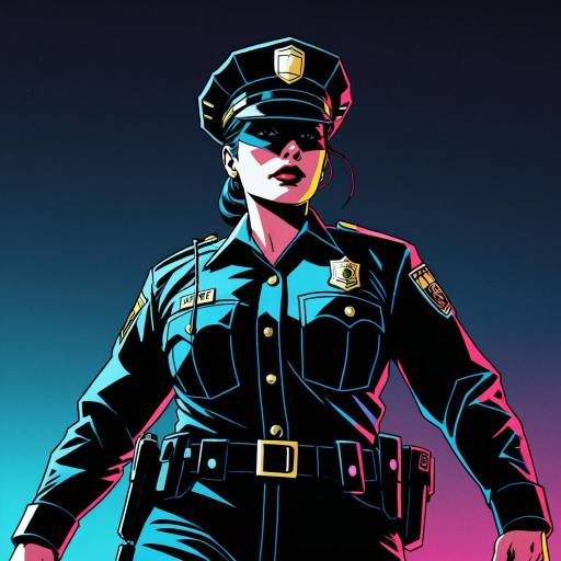 Female Beat Cop Comic Illustration