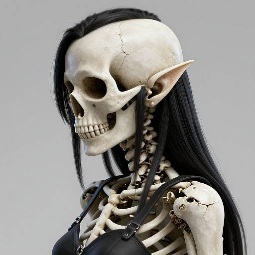 Intricate Anime Skull Elf Biker