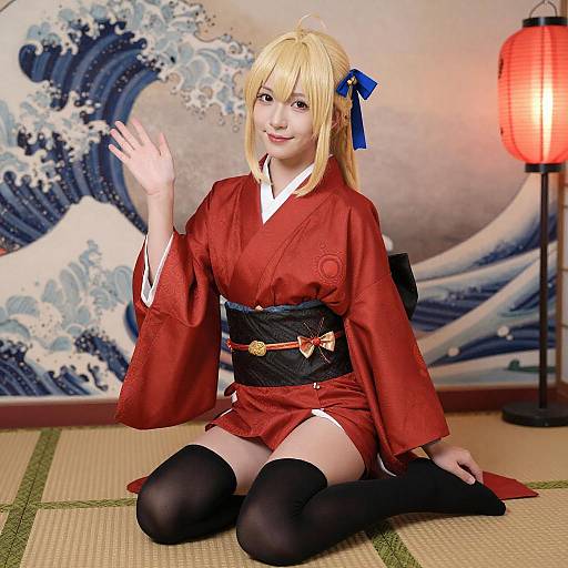 Anime Girl in Traditional Kimono