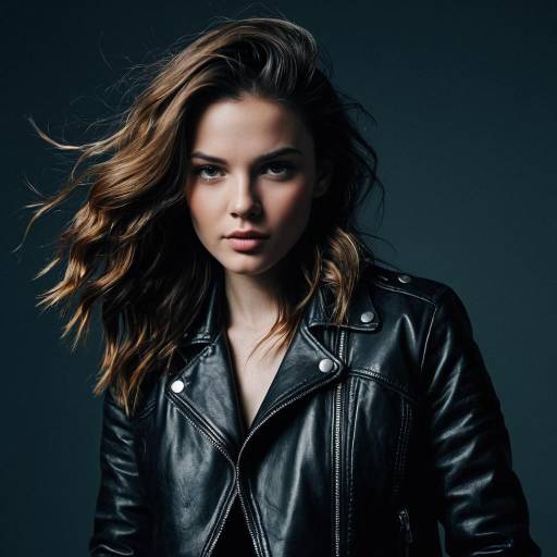 Fashionable Woman with Layered Waves Hairstyle