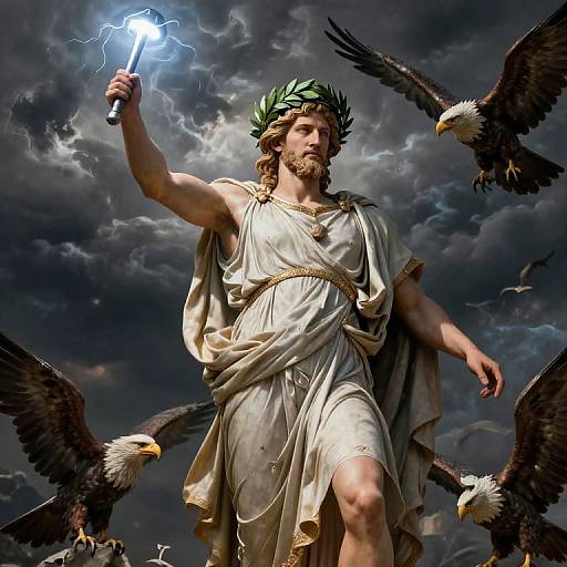 Majestic Zeus with Thunderbolt