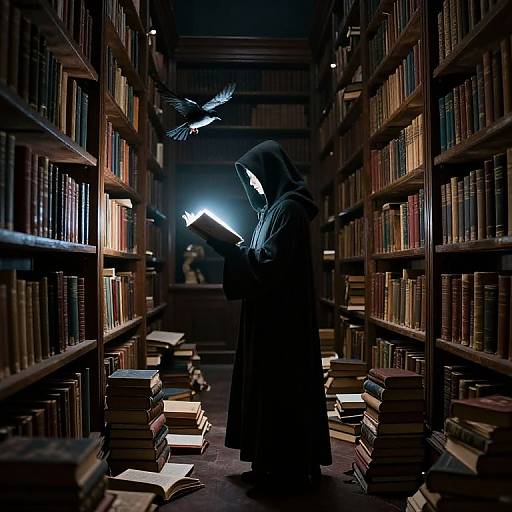 Ethereal Library Escape at Night