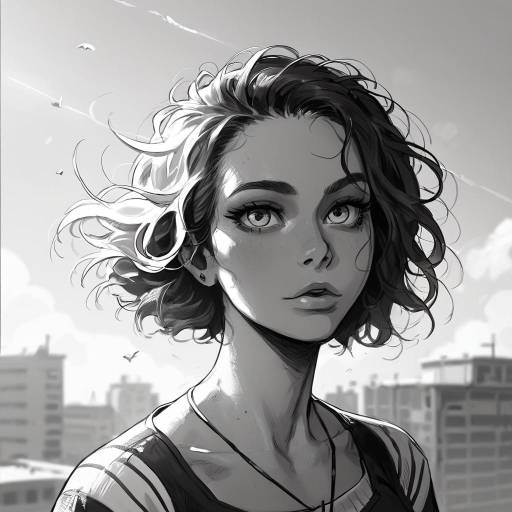 Adventurous Teen Girl on Rooftop Terrace